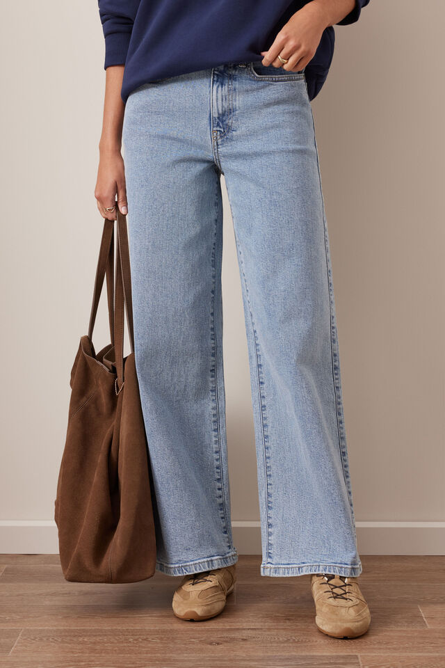 Evie Wide Leg Jean, MID VINTAGE BLUE