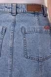 Flared Denim Midi Skirt, WORN BLUE RESCUED DENIM - alternate image 6