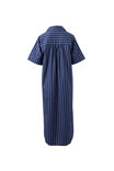 Samara Midi Shirt Dress, PRUSSIAN BLUE STRIPE - example image 3