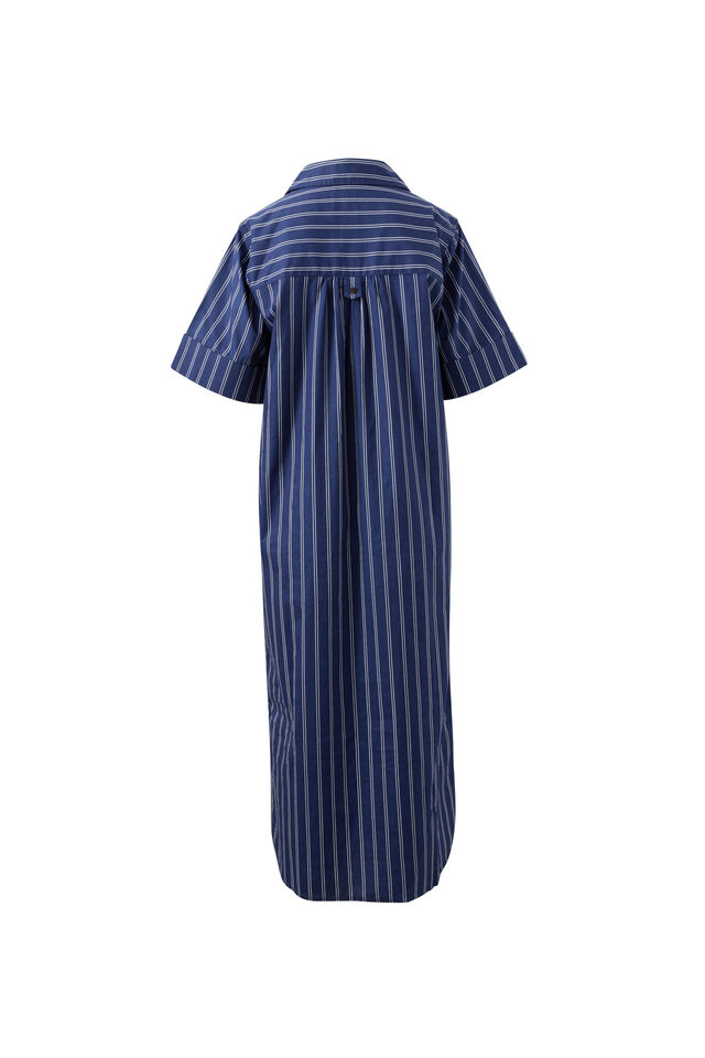 Samara Midi Shirt Dress, PRUSSIAN BLUE STRIPE