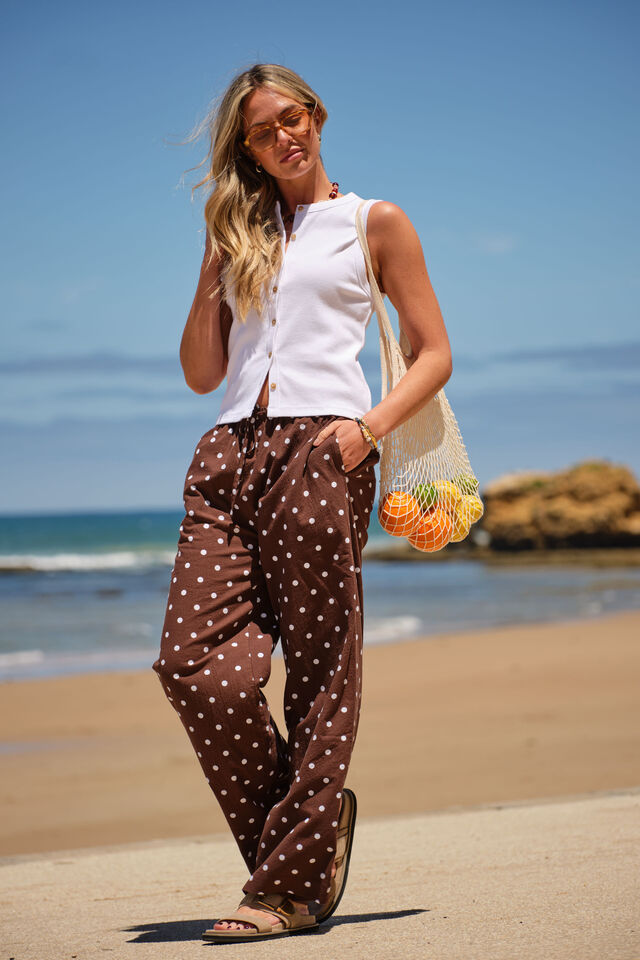 Resort Pant, CHOC POLKA DOT