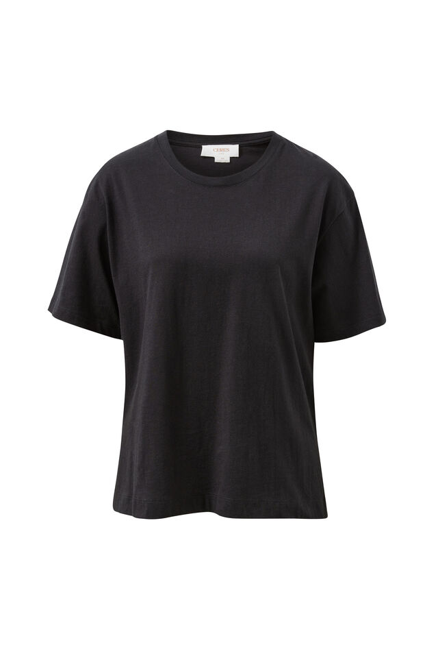 Stevie Slouchy Tee, BLACK