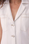 Sleeveless Midi Shirt Dress, FRESH ECRU RESCUED TWILL - alternate image 7
