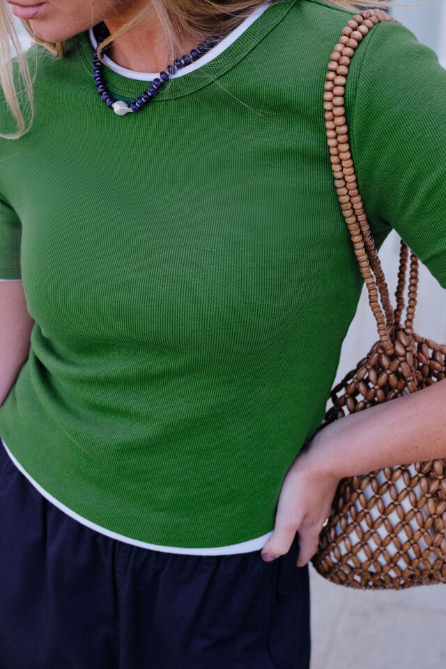 Luella Rib Tee, BASIL
