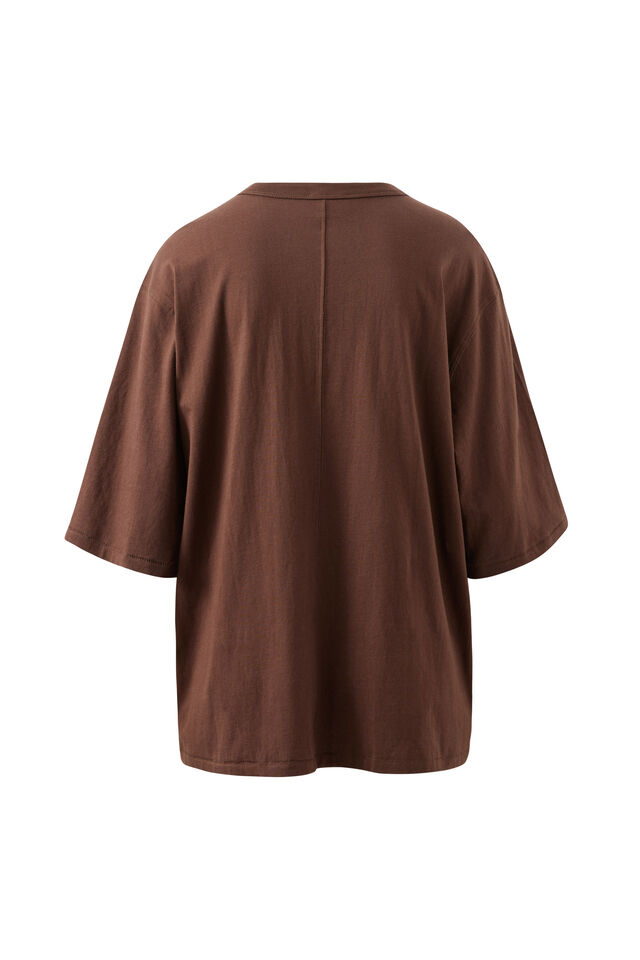 Liv Oversized Tee, CHOCOLATE/CERES SCRIPT