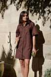 Sara Mini Shirt Dress, CHOCOLATE - alternate image 5
