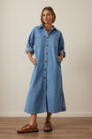 Rae Long Sleeve Midi Dress, NEW VINTAGE BLUE - alternate image 4