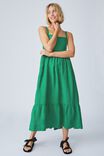 Linen Summer Midi Dress, KELLY GREEN