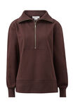 Isabella Half Zip Sweat, WINTER CHOC - alternate image 2
