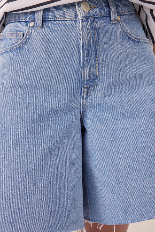 Longline Denim Short, VINTAGE BLUE