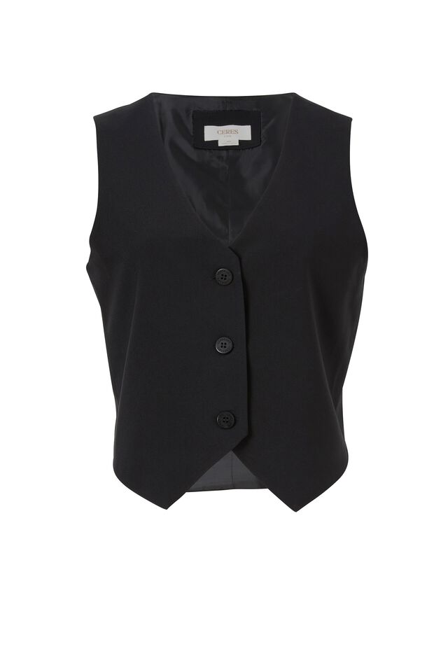 Tailored Vest, BLACK