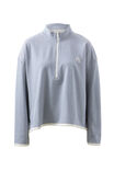 Boxy Zip Sweat, MOONLIGHT FINE STRIPE - alternate image 2