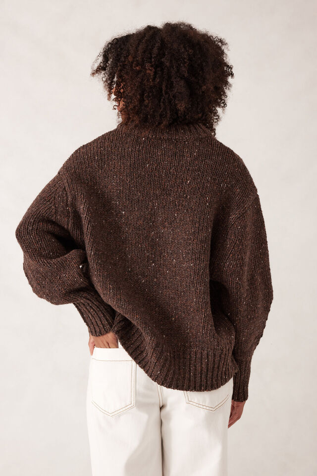 Lofty Knit Crew, CHOC FLECK