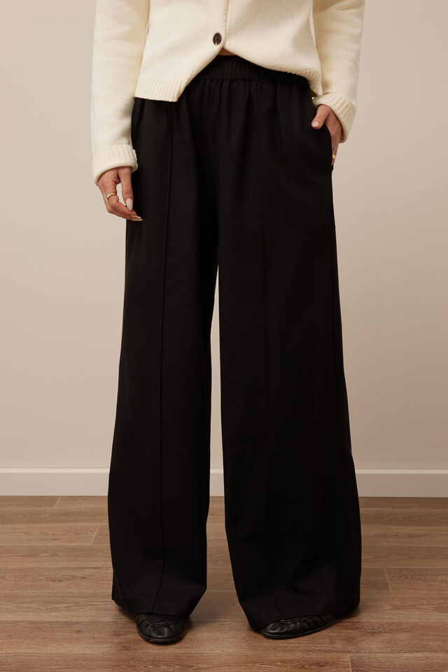 Izzie Pinstitch Pant, BLACK