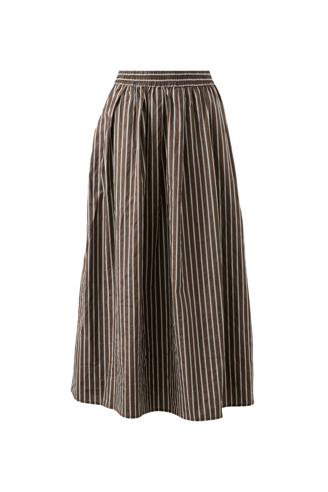 Florence Maxi Skirt, CHOCOLATE WHITE STRIPE