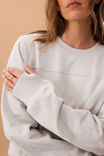 Alba Seamed Fleece Top, ALMOND - alternate image 4