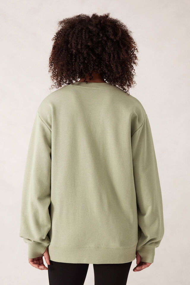 Isla Oversized Slouchy Crew, MATCHA MINI LOGO