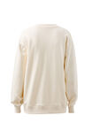 Isla Oversized Slouchy Crew, WINTER WHITE NAVY HERITAGE - example image 3