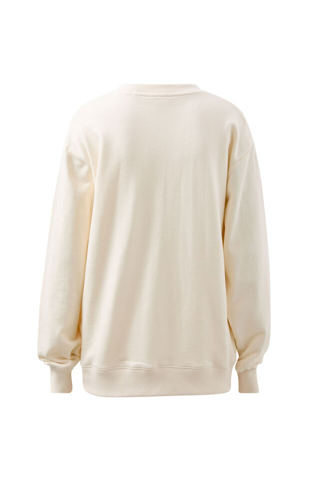 Isla Oversized Slouchy Crew, WINTER WHITE NAVY HERITAGE