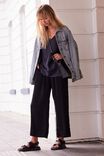 Satin Wide Leg Pant With Recycled Fibres, BLACK - alternate image 7