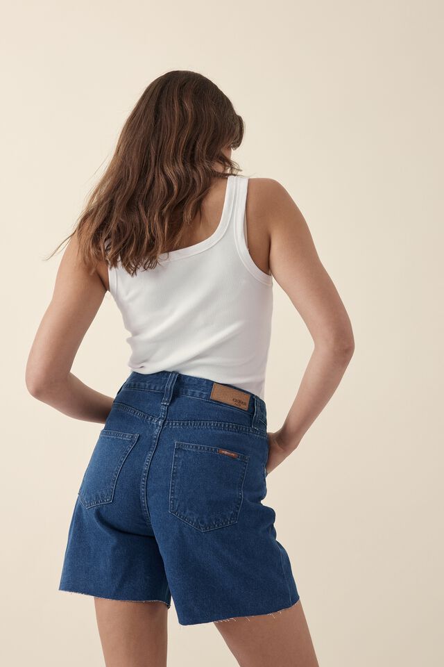 Classic Denim Short In Cotton Lyocell, INDIGO BLUE