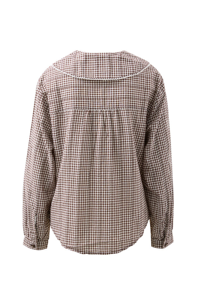 Alice Collared Top, CHOC GINGHAM