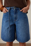 Olive Belted Denim Short, FRESH INDIGO - alternate image 4