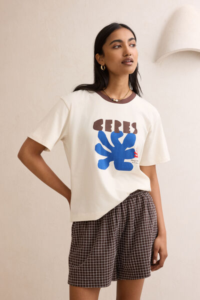 Stevie Slouchy Tee, BUFF/CERES SUNNY AFTERNOON