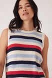 Textured Multi Stripe Knit Tank, HERITAGE RED STRIPE - alternate image 4