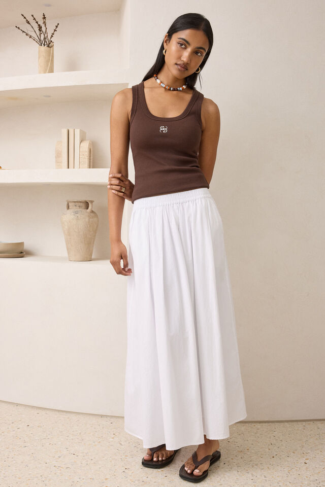 Florence Maxi Skirt, WHITE