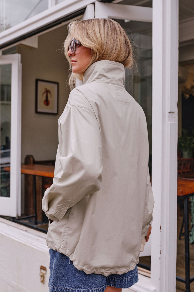 Tess Funnel Neck Jacket, STONE