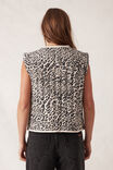 Tie Quilted Vest, LEOPARD - alternate image 3