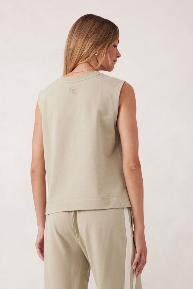 Sporty Terry Top, MATCHA
