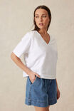 Boxy V Neck Tee, WHITE - alternate image 6