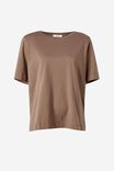 Shoulder Pad Tee In Organic Cotton, TAUPE - alternate image 2