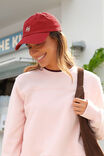 DEEP RED/ECRU STITCH