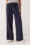 Gigi Wide Leg Terry Trackpant, NEW NAVY SIDE STRIPE - alternate image 3