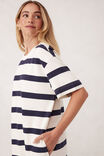 Charlotte Midi Terry Dress, WHITE NAVY BOLD STRIPE - alternate image 5