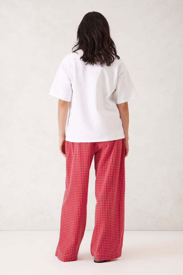 The Lounge Pant, RED WHITE CHECK