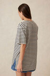 Longline Step Hem Tee, CLOUD MARLE/BLACK STRIPE - alternate image 5