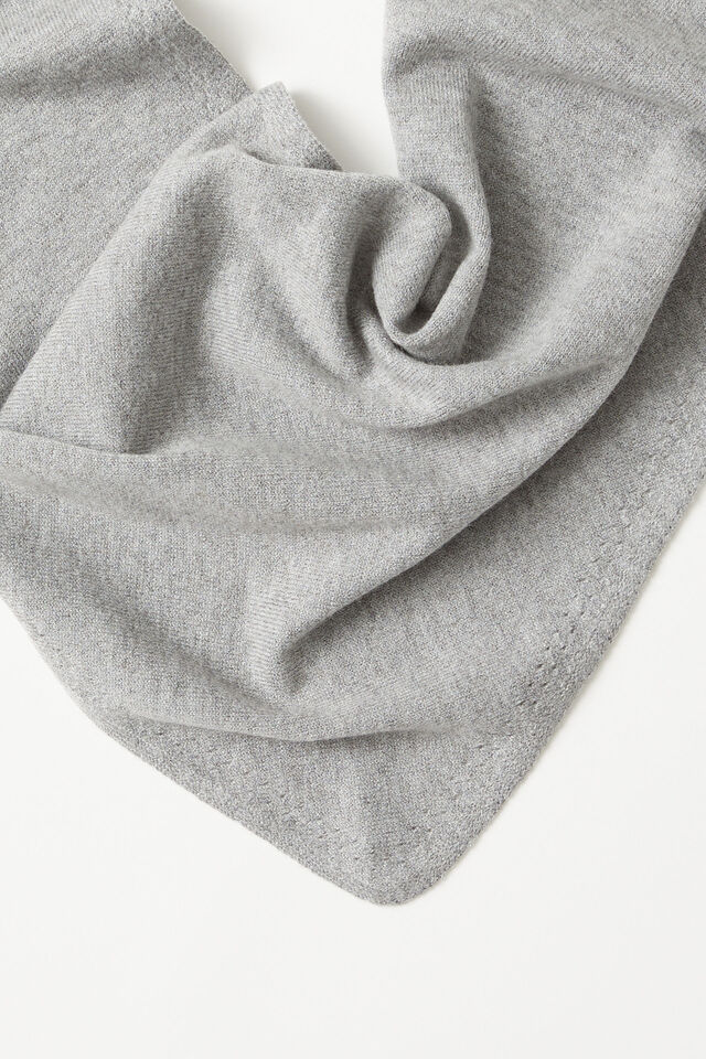 Soft Knit Triangle Scarf, GREY MARLE