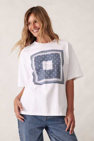 Tully Boyfriend Tee, MOONLIGHT BANDANA PRINT