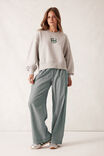 Cropped Slouchy Crew, GREY MARLE PINE GREEN LOGO - alternate image 5
