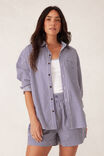 Peta Oversized Shirt, COLLEGE BLUE WHITE NARROW STRIPE - alternate image 5