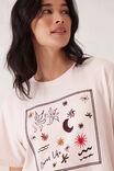 Stevie Slouchy Tee, SHELL PINK/BERRY SCARF PRINT - alternate image 4
