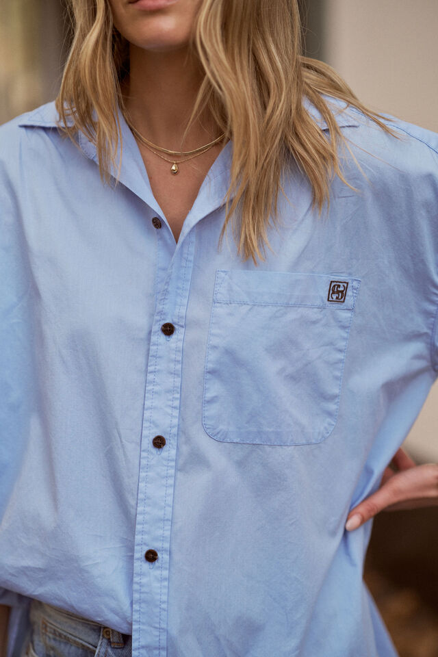 Peta Oversized Shirt, SKY BLUE