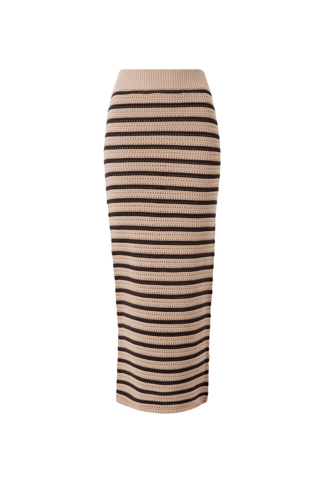 Mesh Knit Maxi Skirt, STRING/PHANTOM STRIPE