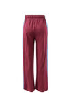 Gigi Wide Leg Terry Trackpant, WASHED BURGUNDY SKY BLUE SIDE STRIPE - example image 3