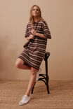 Cleo Mini Terry Dress, CHOCOLATE WHITE STRIPE - alternate image 5