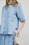 Relaxed Short Sleeve Shirt, VINTAGE BLUE PINSTRIPE - alternate image 6